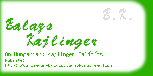 balazs kajlinger business card